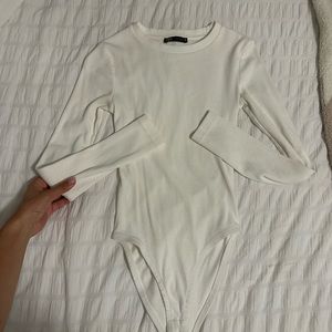 Zara white long sleeve bodysuit